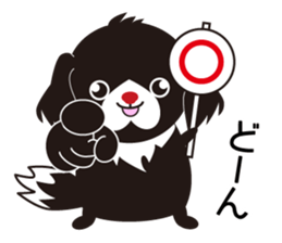 White dog and black dog.2 sticker #11523555