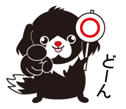 White dog and black dog.2 sticker #11523555