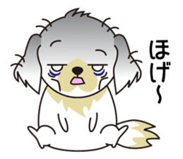 White dog and black dog.2 sticker #11523565