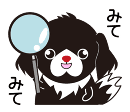 White dog and black dog.2 sticker #11523567