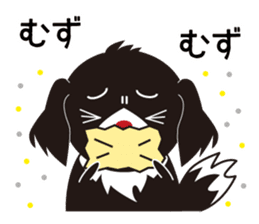 White dog and black dog.2 sticker #11523568