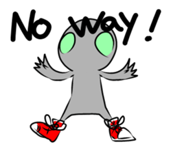 Alien to wear shoes. sticker #11523737