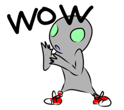 Alien to wear shoes. sticker #11523739