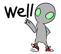 Alien to wear shoes. sticker #11523740