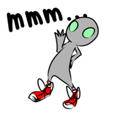 Alien to wear shoes. sticker #11523742