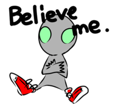 Alien to wear shoes. sticker #11523745