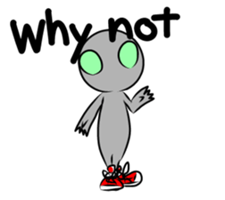 Alien to wear shoes. sticker #11523746