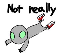 Alien to wear shoes. sticker #11523747