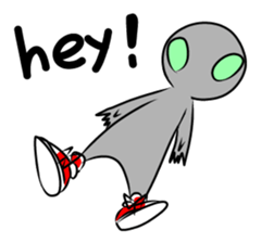 Alien to wear shoes. sticker #11523748