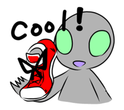 Alien to wear shoes. sticker #11523750