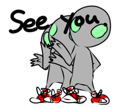 Alien to wear shoes. sticker #11523752
