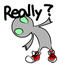 Alien to wear shoes. sticker #11523756
