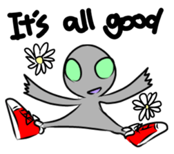 Alien to wear shoes. sticker #11523758