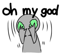 Alien to wear shoes. sticker #11523766