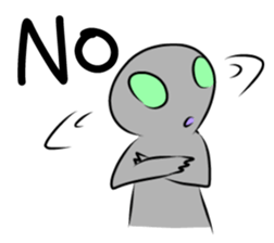 Alien to wear shoes. sticker #11523768