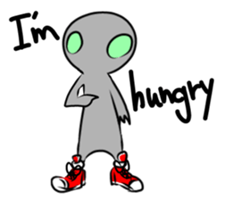 Alien to wear shoes. sticker #11523769