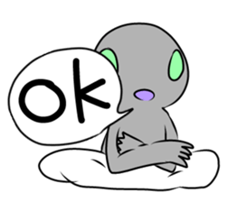 Alien to wear shoes. sticker #11523770