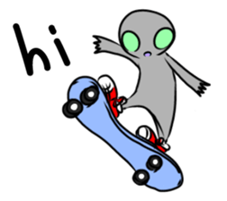 Alien to wear shoes. sticker #11523771