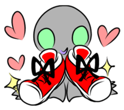 Alien to wear shoes. sticker #11523772