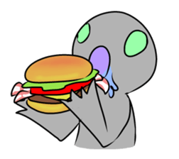 Alien to wear shoes. sticker #11523773