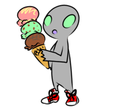 Alien to wear shoes. sticker #11523774