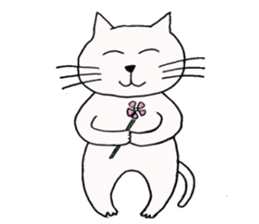 a cat smiles gently sticker #11525557