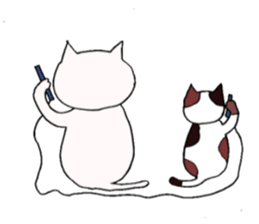 a cat smiles gently sticker #11525572