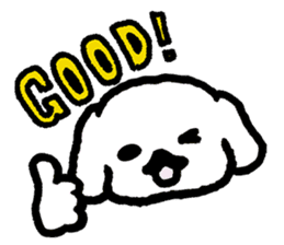 Cute white pekingese dog sticker #11526580