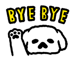 Cute white pekingese dog sticker #11526585