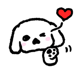 Cute white pekingese dog sticker #11526589
