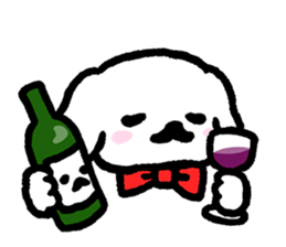 Cute white pekingese dog sticker #11526598