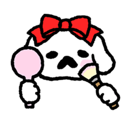 Cute white pekingese dog sticker #11526604