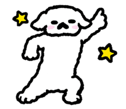 Cute white pekingese dog sticker #11526615