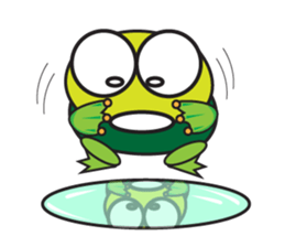 One of us: Mischievous Green Frog sticker #11527497