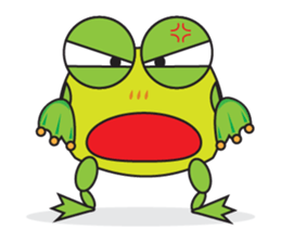 One of us: Mischievous Green Frog sticker #11527498