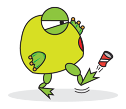 One of us: Mischievous Green Frog sticker #11527499