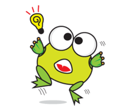 One of us: Mischievous Green Frog sticker #11527501