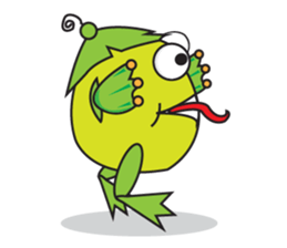 One of us: Mischievous Green Frog sticker #11527502