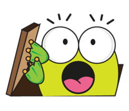 One of us: Mischievous Green Frog sticker #11527503