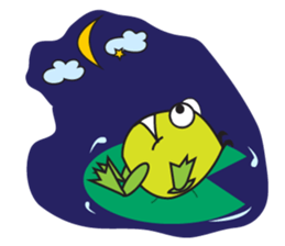 One of us: Mischievous Green Frog sticker #11527504