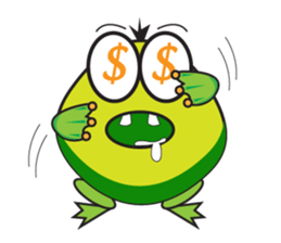 One of us: Mischievous Green Frog sticker #11527511