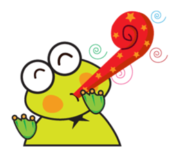 One of us: Mischievous Green Frog sticker #11527512