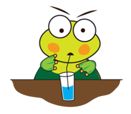 One of us: Mischievous Green Frog sticker #11527513