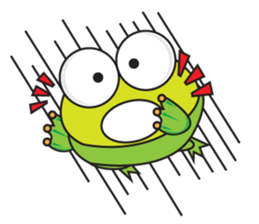 One of us: Mischievous Green Frog sticker #11527515