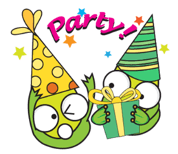 One of us: Mischievous Green Frog sticker #11527516