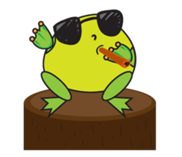 One of us: Mischievous Green Frog sticker #11527519
