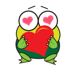 One of us: Mischievous Green Frog sticker #11527521