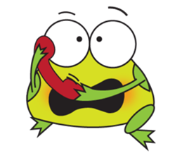 One of us: Mischievous Green Frog sticker #11527522