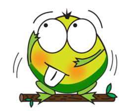 One of us: Mischievous Green Frog sticker #11527523