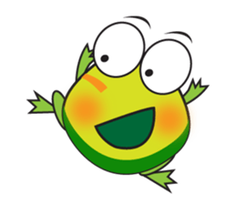One of us: Mischievous Green Frog sticker #11527524